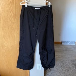 Black paper bag utility pants joggers